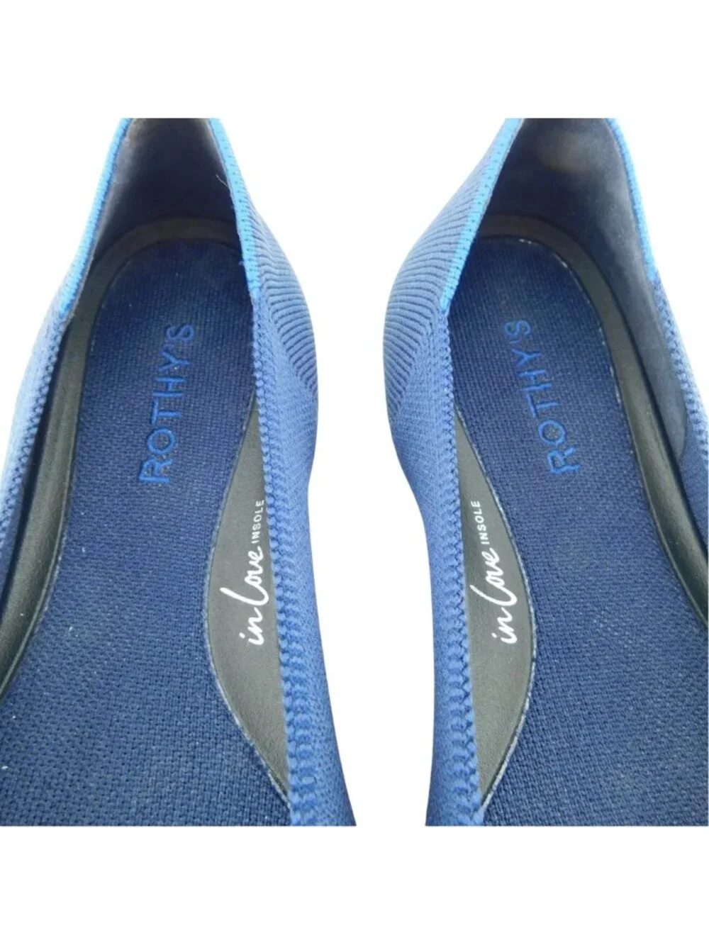 Rothy's Deep Blue Knit Pointed Ballet Flats 10